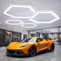Lâmpada LED Hexagonal 440mm 6500k Ultra Brilhante Bivolt Para Detalhamento Carro Estação De Beleza B