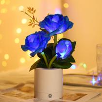 Lâmpada LED hibeauti Blue Rose Night Light para presentes femininos