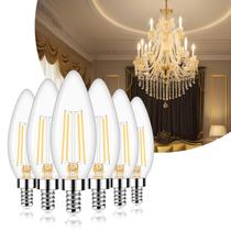 Lâmpada LED Honesorn E12 regulável 4W 3000K 600lm, pacote com 6