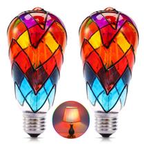 Lâmpada LED I-SHUNFA Edison Stained Glass 6W E26, pacote com 2 Lâmpada LED I-SHUNFA Edison Stained Glass 6W E26, pacote com 2