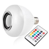 Lâmpada LED Inteligente Bluetooth E27 12W Alto-falante Regulável Música APP Controle Remoto Luz