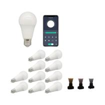 Lâmpada LED Inteligente E27 Bluetooth Regulável 10W 3000K-6500K CW WW Para Sala De Estar, Quarto,