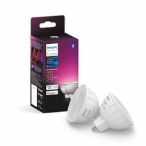 Lâmpada LED inteligente Philips Hue MR16 branca e colorida (pacote com 2)