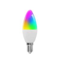 Lâmpada LED Inteligente Tipo Vela E14 TUYA Bluetooth Regulável RGB 220V Controle Por APP Decoração