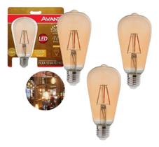 Lampada Led Lâmpada Retrô Filamento St64 Pêra 4w Cor Da Luz Âmbar 2200k E27 Vintage Avant
