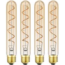 Lâmpada LED Leools Dimmable T10 4W 400lm 2200K E26 de vidro âmbar