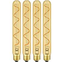 Lâmpada LED Leools T10 6W 2200K E26 regulável vintage, pacote com 4 Lâmpada LED Leools T10 6W 2200K E26 regulável vintage, pacote com 4