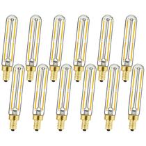 Lâmpada LED Leools Tubular T6 E12 Candelabra 4W 3000K 400LM, pacote com 6