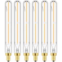 Lâmpada LED longa Leools E12 T6 B11 Candelabro 4W 2700K 400LM, pacote com 6 Lâmpada LED longa Leools E12 T6 B11 Candelabro 4W 2700K 400LM, pacote com 6