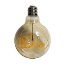 Lampada Led Love Vintage Mensagem 4w Branco Quente Lampada Led Love Vintage Mensagem 4w Branco Quente