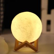 Lâmpada Led Lua Luz Noturna Diy Planeta Bola Luminosa Alimentada Por Bateria Com Suporte De Madeira