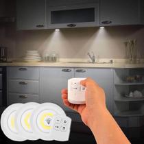 Lâmpada Led Luminária Sem Fio Controle Remoto Kit C/3 Spots