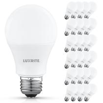 Lâmpada LED LUXRITE A19 8W (equivalente a 60W) 3000K E26, pacote com 24