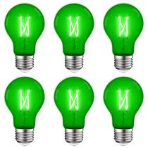 Lâmpada LED LUXRITE A19 Edison Green 4,5 W (equivalente a 60 W), pacote com 6