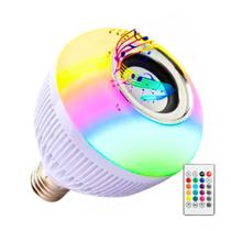 Lâmpada Led Luz Branca e Colorida Caixinha de Som C/ Controle Bluetooth Festa Música - WHZ LED