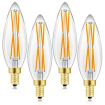 Lâmpada LED LVYE E12 8W 850lm 2700K regulável 100W Equiv, pacote com 4