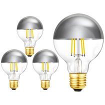 Lâmpada LED LVYE Half Chrome regulável 6W 4000K G25, pacote com 4 Lâmpada LED LVYE Half Chrome regulável 6W 4000K G25, pacote com 4
