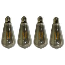 Lampada Led Multi Filamento Fume Vintage 30W Kit 4 Uni Decoraçao Iluminaçao Sala Quarto Varanda Casa Branco Quente Lampada Led Multi Filamento Fume Vintage 30W Kit 4 Uni Decoraçao Iluminaçao Sala Quarto Varanda Casa Branco Quente