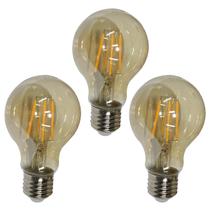 Lampada Led Multifilamento 30w Kit 3 Uni Decoraçao Iluminaçao Vintage Quarto Sala Garagem Luz Retro Branco Quente Ambar