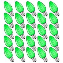 Lâmpada LED NETEHA C7 Green, pacote com 25 unidades, base E12, 120V, impermeável