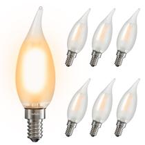 Lâmpada LED Owilukie Chandelier Frosted 6W (equivalente a 60W), pacote com 6