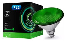 Lâmpada Led Par38 16w Bivolt Luz Verde E27 IP65 675lm FLC