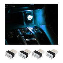 Lâmpada LED para ambiente de interior de carro Augeny USB Plug-in 4PCS Lâmpada LED para ambiente de interior de carro Augeny USB Plug-in 4PCS