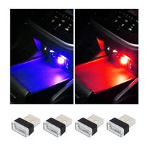 Lâmpada LED para ambiente de interior de carro Augeny USB Plug-in 4PCS Lâmpada LED para ambiente de interior de carro Augeny USB Plug-in 4PCS