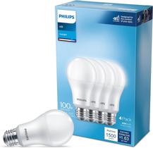 Lâmpada LED PHILIPS A19 450lm Luz do Dia 5,5W E26 4 Unidades