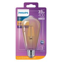 Lâmpada Led Philips Filamento 4W ST64 amarela 2500K BV E27
