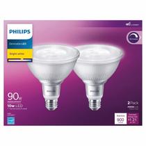 Lâmpada LED PHILIPS PAR 38 E26 (média) branca brilhante 10W, pacote com 2 unidades Lâmpada LED PHILIPS PAR 38 E26 (média) branca brilhante 10W, pacote com 2 unidades
