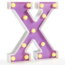Lâmpada LED Pooqla Letter Light X LED roxo branco quente