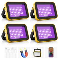 Lâmpada LED preta CREPOW recarregável de 400 nm, pacote com 4 Lâmpada LED preta CREPOW recarregável de 400 nm, pacote com 4