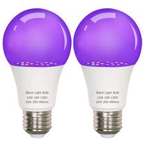 Lâmpada LED preta LEDBEFINE A19 12W 395-400nm UVA, pacote com 2