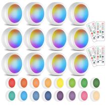 Lâmpada LED Puck Light SIXDEFLY 16, pacote com 12 cores e controle remoto