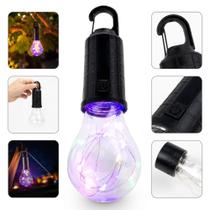 Lâmpada Led Recarregável Solar Acampamento Pesca Festa Lâmpada Led Recarregável Solar Acampamento Pesca Festa