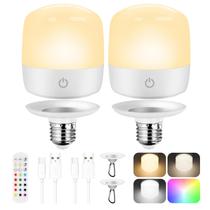 Lâmpada LED recarregável Yochoice 4000mAh, 2 pacotes de 15 cores Lâmpada LED recarregável Yochoice 4000mAh, 2 pacotes de 15 cores