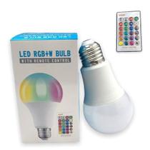 Lâmpada Led RGB 10w Com Controle Remoto AC85-265v A60 E27 Bivolt