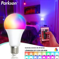 Lâmpada LED RGB 220V E27 5W 10W 15W Controle Remoto Lâmpada Colorida