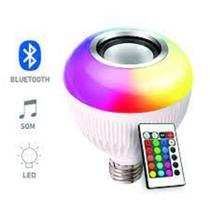 Lâmpada Led Rgb Caixa Som Bluetooth Controle Remoto 2 Em 1 Multicolorida