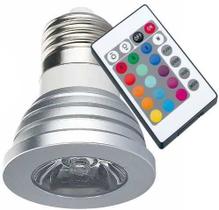 Lampada LED RGB Colorida 16 Cores Com Controle Remoto 3W - MKB