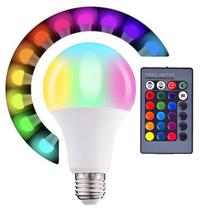 Lâmpada LED RGB Colorida Com Controle Remoto 9w E27 Bivolt