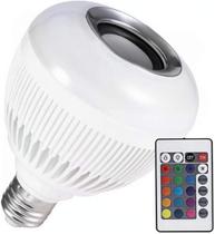 Lâmpada Led Rgb Com Caixa De Som Bluetooth Controle Bivolt