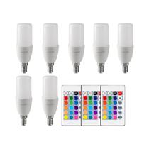 Lâmpada LED RGB Com Controle Remoto, 16 Cores, Regulável, 6W, E14, 24 Teclas Para Lâmpadas De Quarto