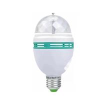 Lâmpada Led Rgb Giratória 3W Luz Festa Globo Adaptador E27