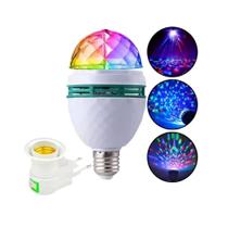 Lâmpada Led Rgb Giratória Colorida Potência de 3W E27
