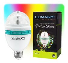 Lâmpada Led Rgb Giratória Rotativa E27 Colorida Balada Festa