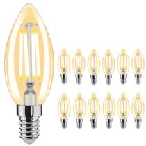 Lâmpada LED Rnyloas B11 regulável 4W 2700K 500ml Candelabro, pacote com 12