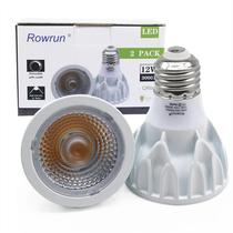 Lâmpada LED Rowrun PAR20 12W regulável 3000K branca macia, pacote com 2 unidades