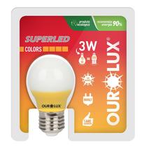 Lâmpada LED S30 Bolinha 3 watts bivolt Amarelo OUROLUX